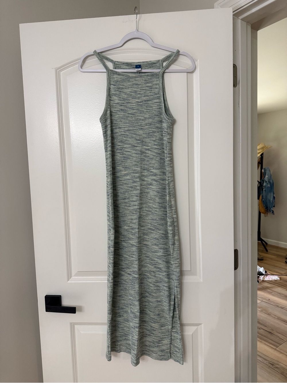 Old Navy Heathered Sage Green Ribbed Maxi Dress